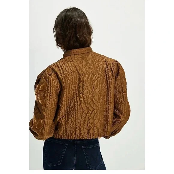 Free People Quinn Quilted Brown Jacket - Picture 4 of 4